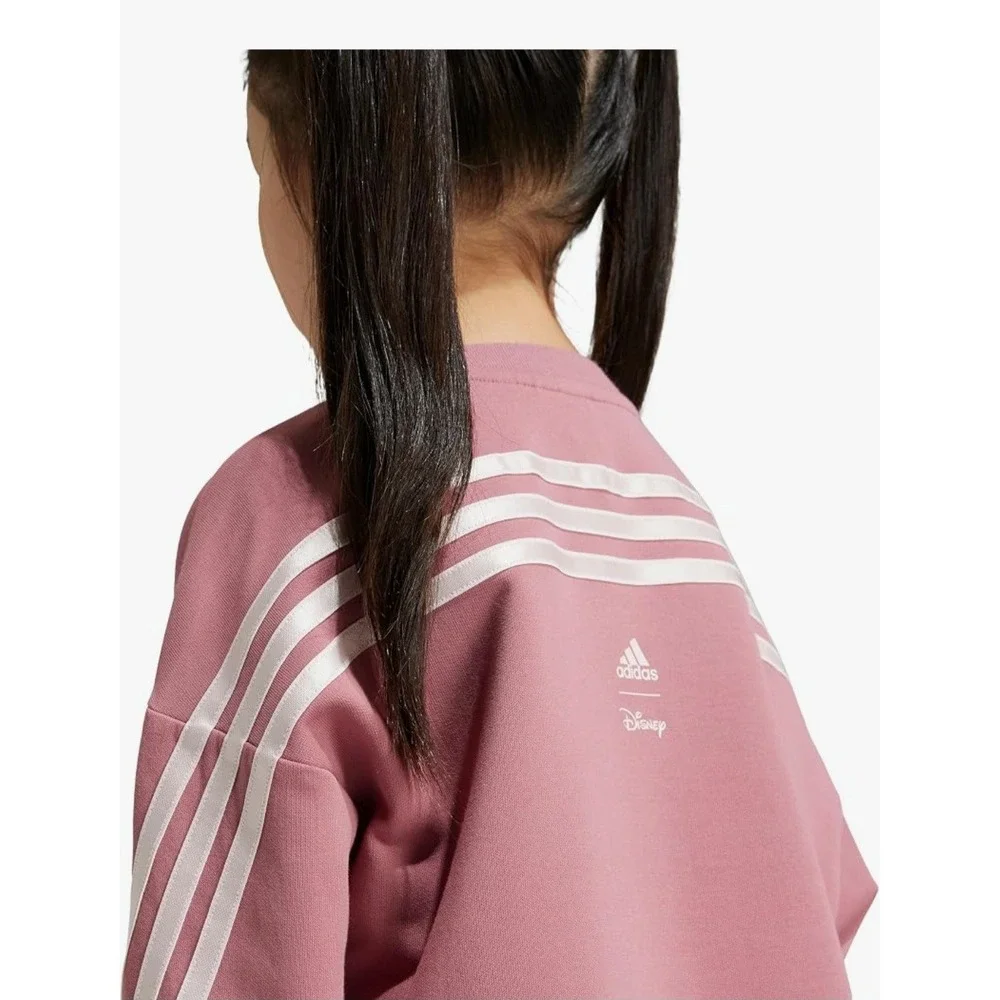 Adidas x Disney Minnie Mouse Girls Sweatshirt Dress Pink Mauve XS 7-8 Years